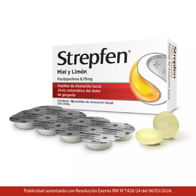 Strepfen - 16 Comprimidos de Disolución Bucal - Farmacias Curie