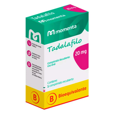 Tadalafilo 20mg - 4 Comprimidos Recubiertos - Farmacias Curie
