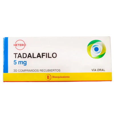 Tadalafilo 5mg - 30 Comprimidos Recubiertos - Farmacias Curie