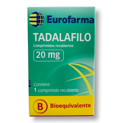 Tadalafilo 20mg - 1 Comprimido Recubierto - Farmacias Curie