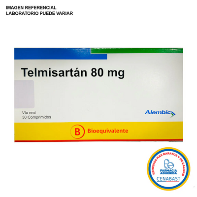Telmisartan 80mg - 30 Comprimidos - Medicamento Cenabast