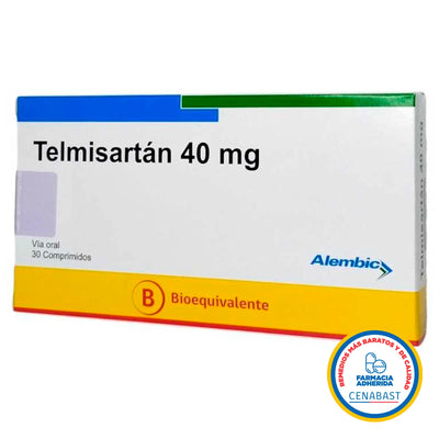 Telmisartan 40mg - 30 comprimidos - Medicamento Cenabast - Farmacias Curie