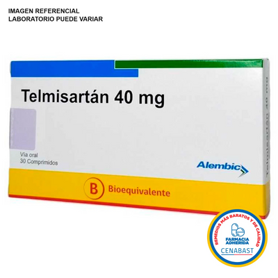 Telmisartan 40mg - 30 Comprimidos - Medicamento Cenabast