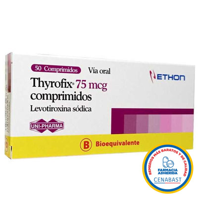 Thyrofix Comprimidos 75mcg Medicamento Cenabast - Farmacias Curie