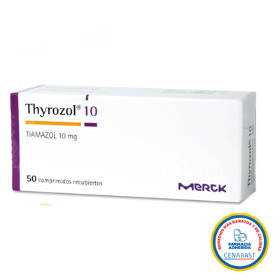 Thyrozol Comprimidos Recubiertos 10mg Medicamento Cenabast - Farmacias Curie