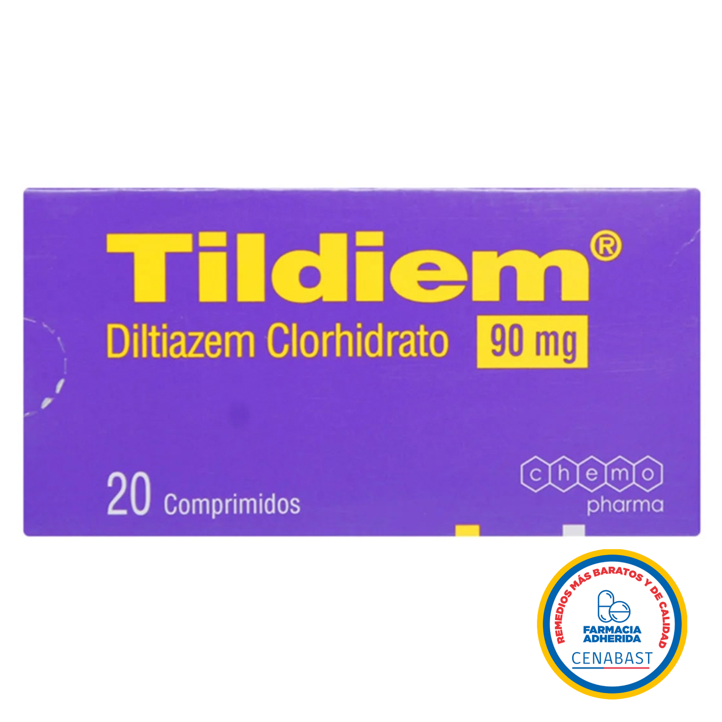 Tildiem 90mg - 20 comprimidos - Medicamento Cenabast - Farmacias Curie