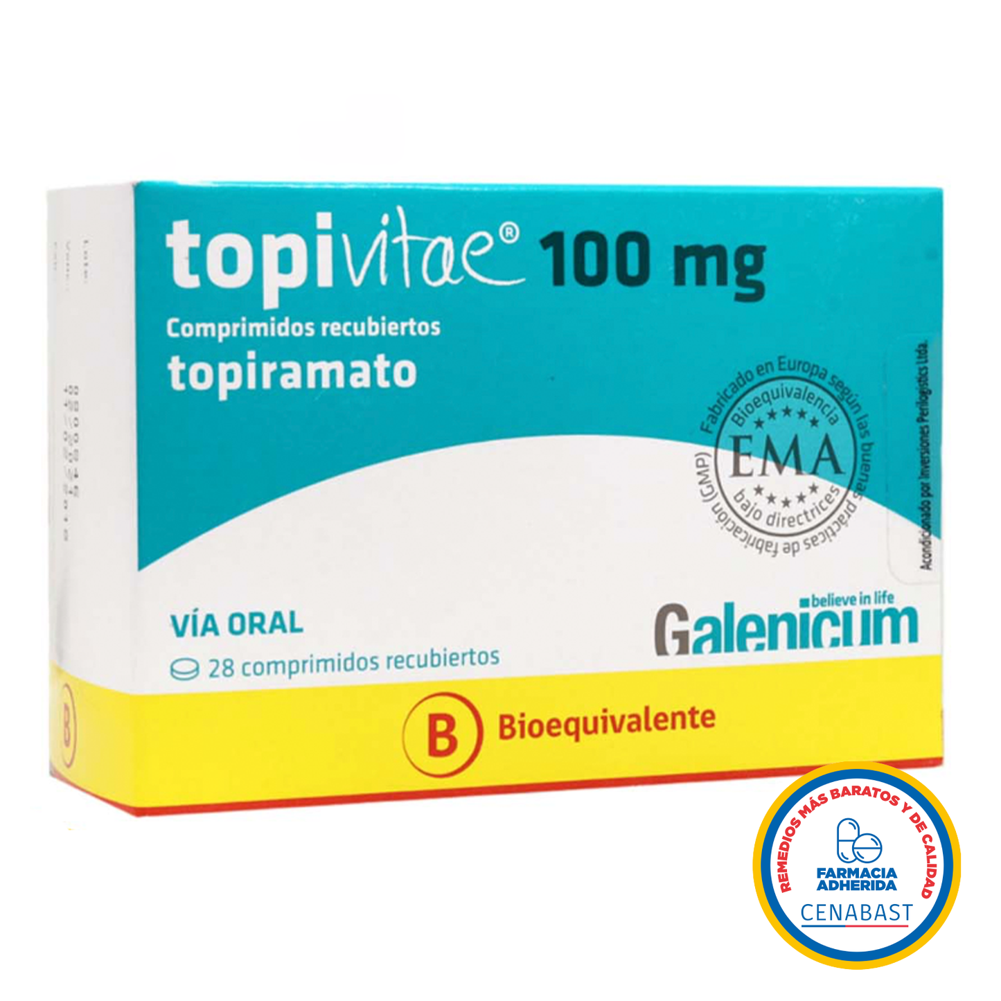 Topivitae Comprimidos Recubiertos 100mg Medicamento Cenabast - Farmacias Curie