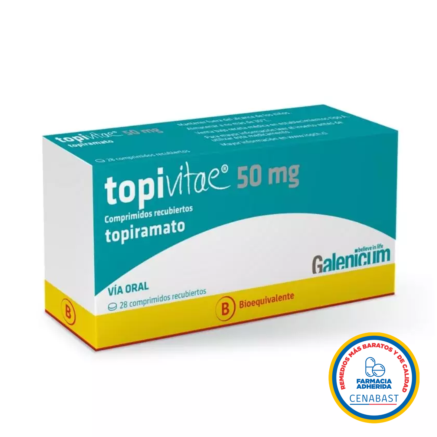 Topivitae Comprimidos Recubiertos 50mg Medicamento Cenabast - Farmacias Curie