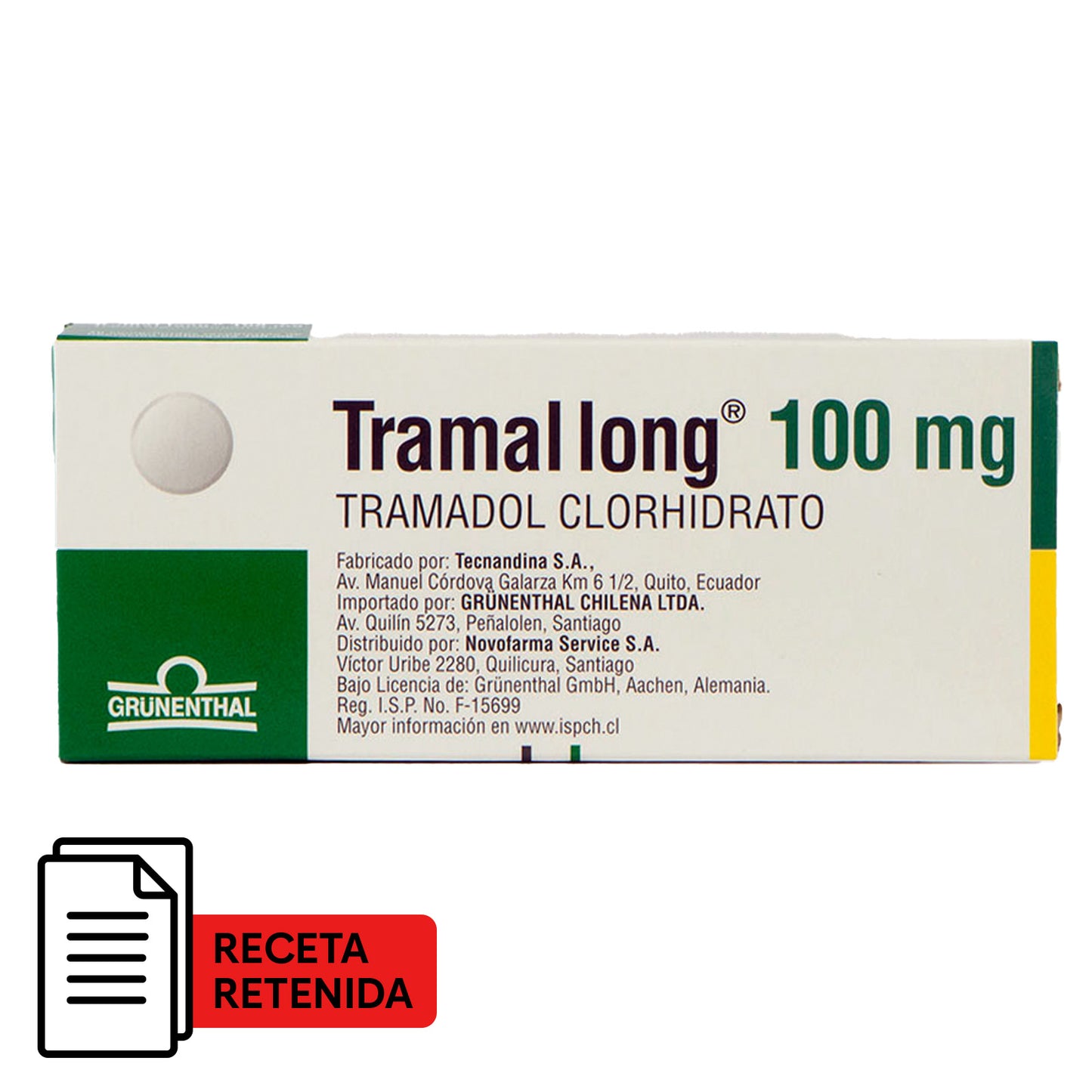 Tramal Long 100 mg - 10 Comprimidos Recubiertos de Liberación Prolongada - Farmacias Curie