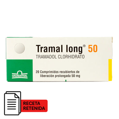 Tramal Long Comprimidos Recubiertos de Liberación Prolongada 50mg - Farmacias Curie