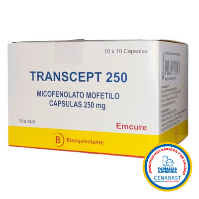 Transcept 250 mg - Medicamento Cenabast - Farmacias Curie
