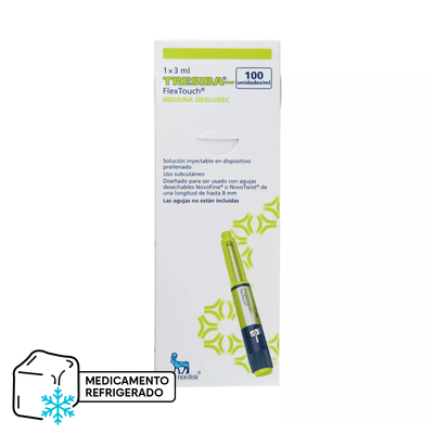 Tresiba 100 UI/mL - 1 Lápiz de 3 mL (Refrigerado) - Farmacias Curie