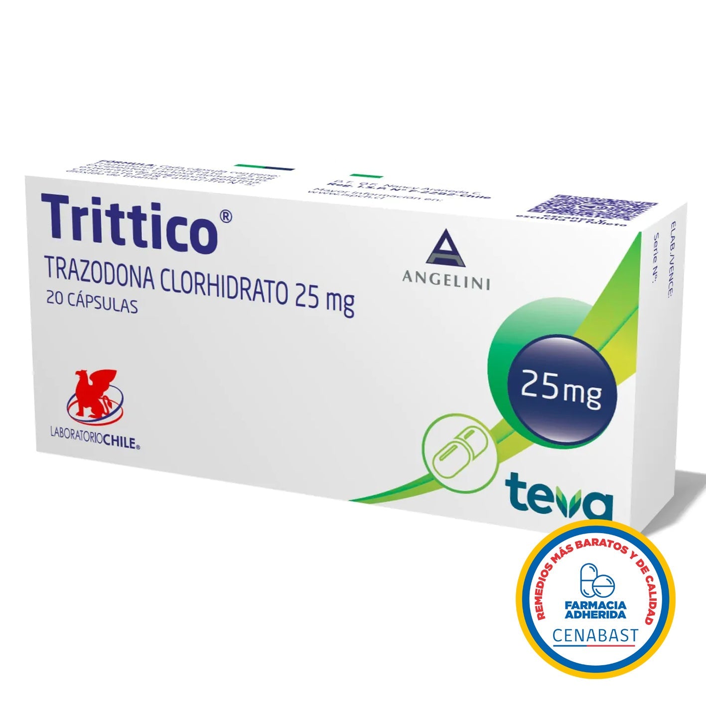 Trittico Cápsulas 25mg Medicamento Cenabast - Farmacias Curie