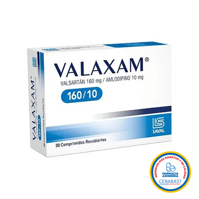 Valaxam 160/10 - 30 comprimidos - Medicamento Cenabast - Farmacias Curie