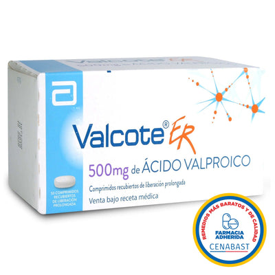 Valcote ER Comprimidos Recubiertos de Liberación Prolongada 500mg Medicamento Cenabast - Farmacias Curie