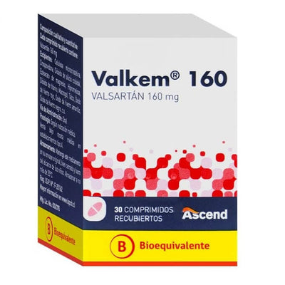 Valkem 160 mg - 30 Comprimidos Recubiertos - Farmacias Curie