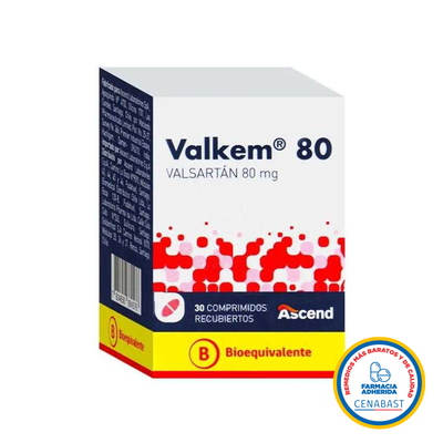 Valkem Comprimidos Recubiertos 80mg Medicamento Cenabast - Farmacias Curie