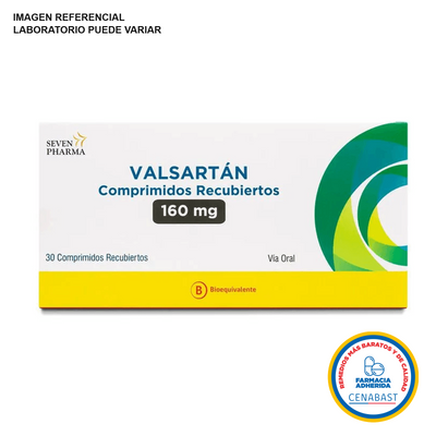 Valsartán 160mg - 30 Comprimidos Recubiertos - Medicamento Cenabast