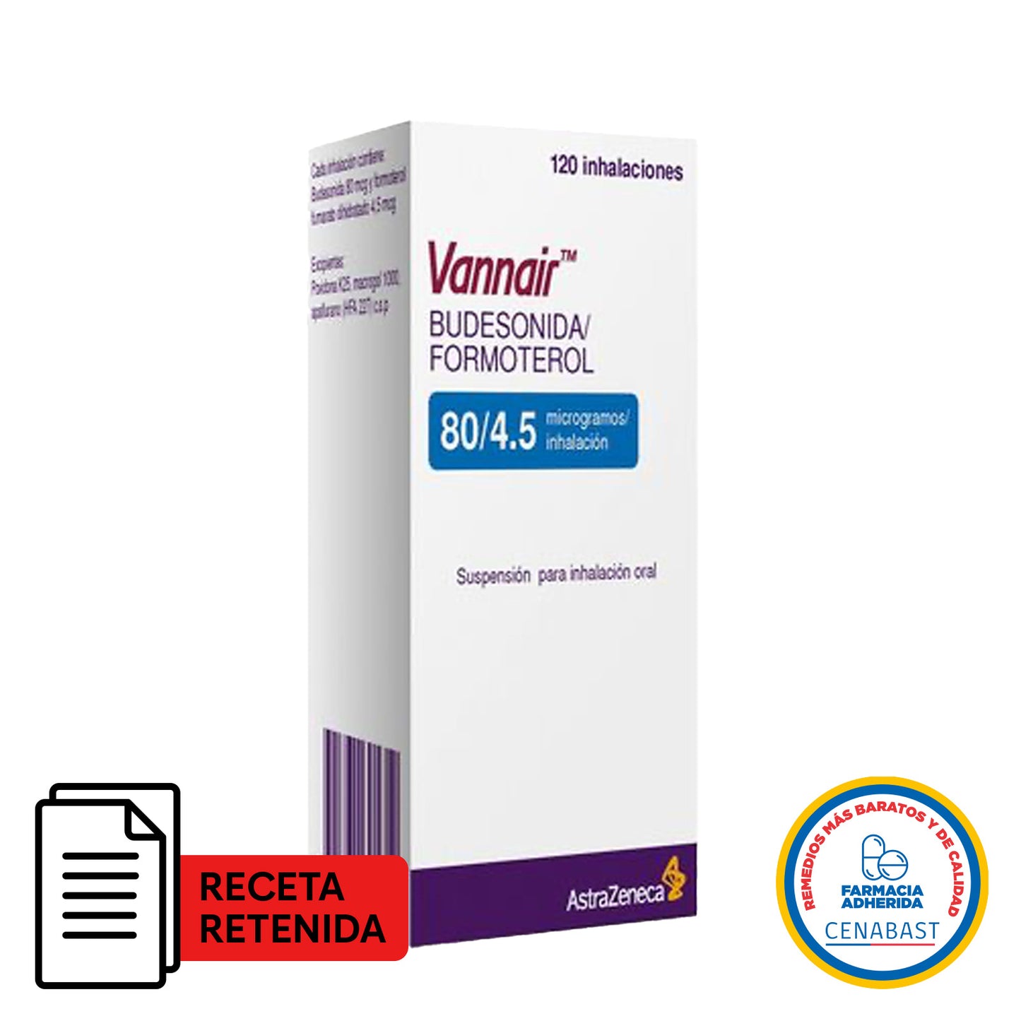 Vannair Suspensión para Inhalación Oral 80/4.5 Medicamento Cenabast - Farmacias Curie