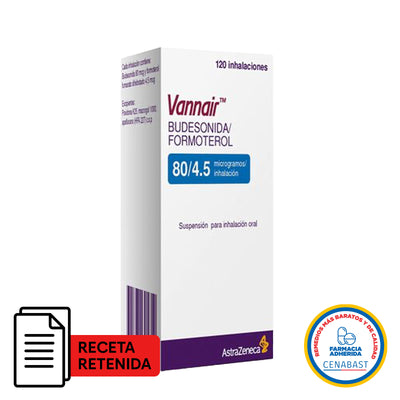 Vannair Suspensión para Inhalación Oral 80/4.5 Medicamento Cenabast - Farmacias Curie