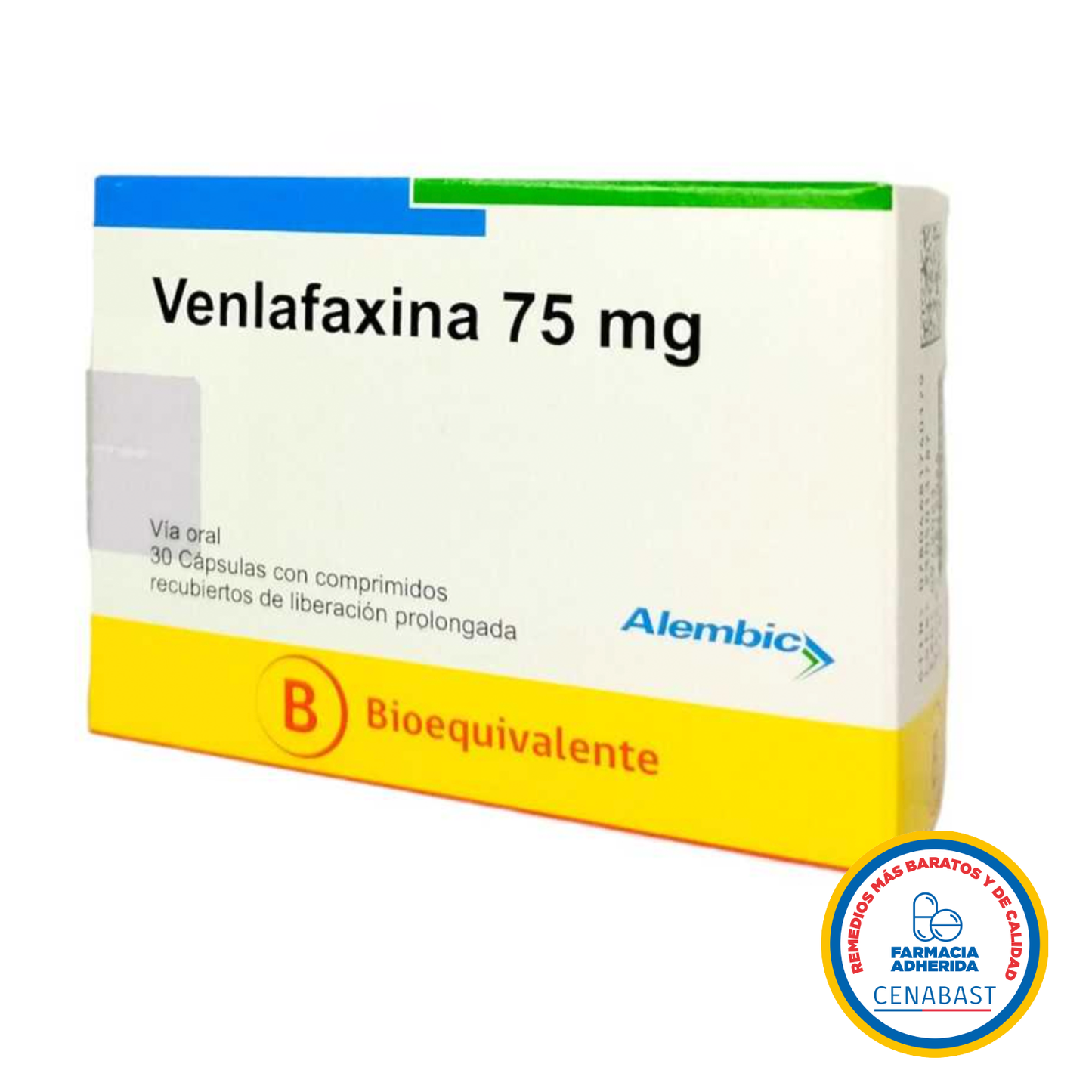 Venlafaxina Comprimidos Recubiertos de Liberación Prolongada 75mg Medicamento Cenabast - Farmacias Curie