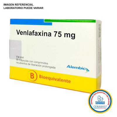 Venlafaxina 75mg - 30 Cápsulas de Liberación Prolongada - Medicamento Cenabast
