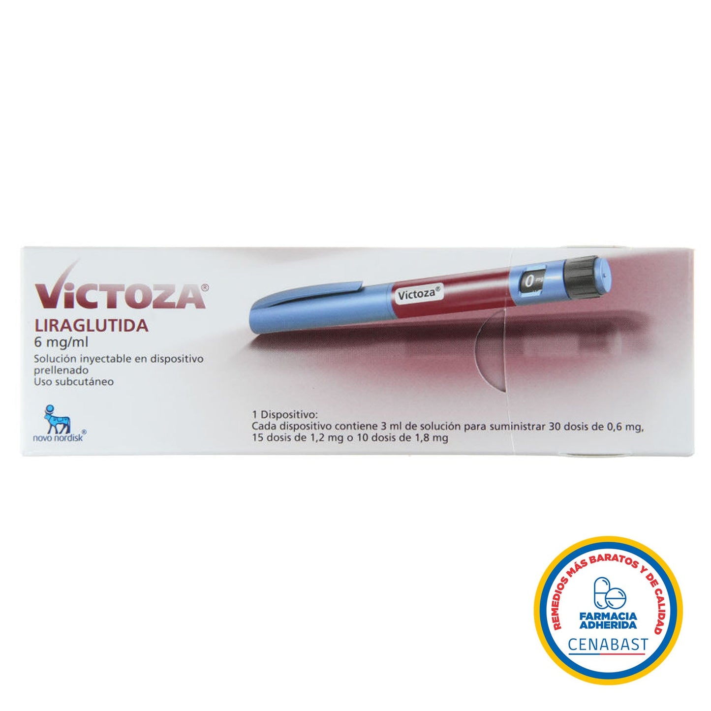 Victoza 6mg/mL - 1 Lapiz de 3 mL- Medicamento Cenabast (Refrigerado) - Farmacias Curie