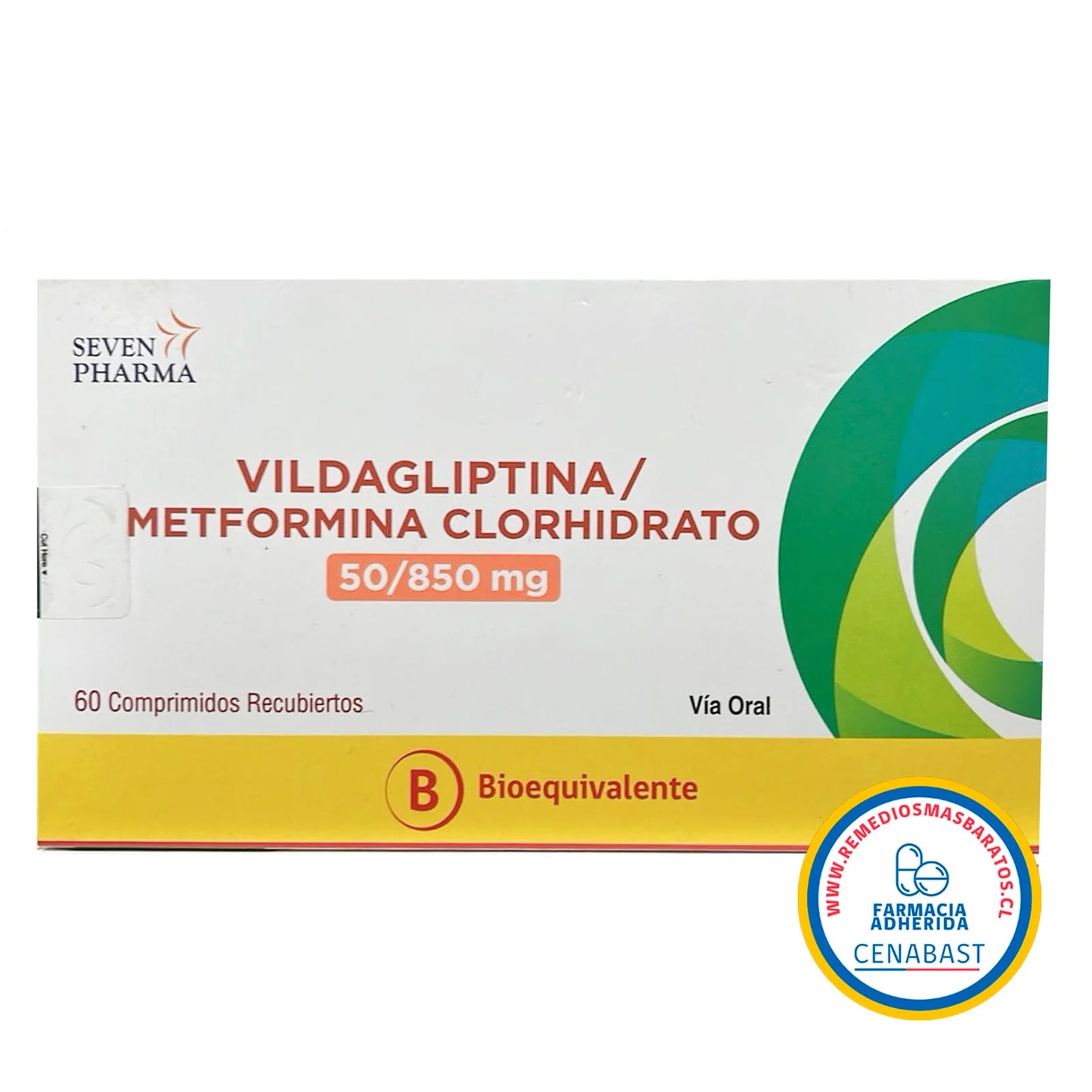 Vildagliptina-Metformina 50/850 - 60 Comprimidos Recubiertos - Medicamento Cenabast