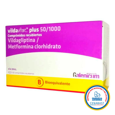Vildavitae Plus 50/1000 - 60 comprimidos - Medicamento Cenabast - Farmacias Curie