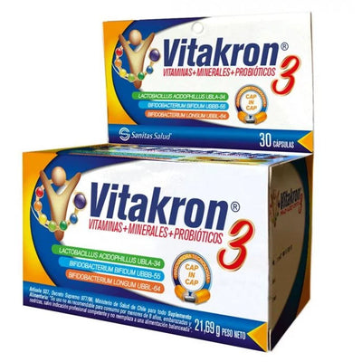 Vitakron 3 Cápsulas - Farmacias Curie