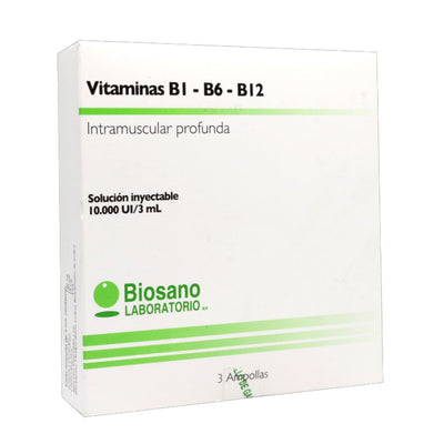 Vitaminas B1/B6/B12 Inyectable - Farmacias Curie
