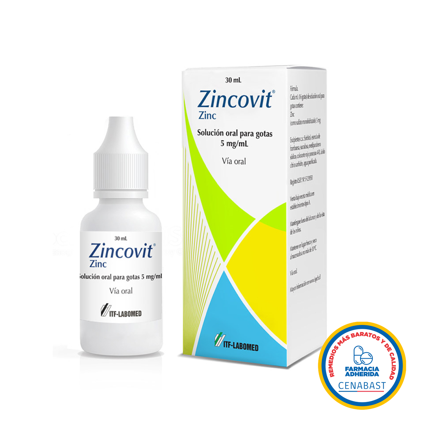 Zincovit Solución Oral para Gotas Medicamento Cenabast - Farmacias Curie