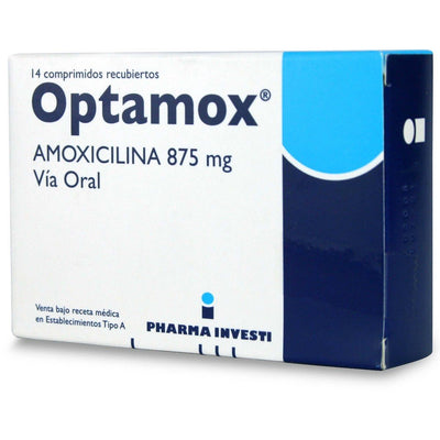 Optamox Comprimidos Recubiertos 875mg - 14 unidades