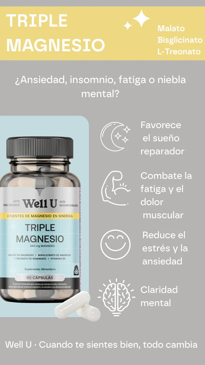 Well U Triple Magnesio - 60 Cápsulas
