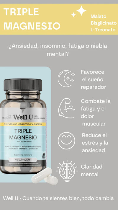 Well U Triple Magnesio - 60 Cápsulas
