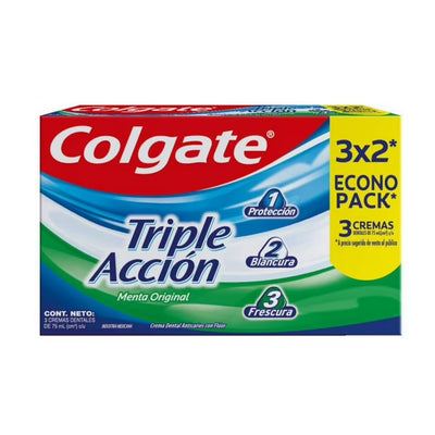 Colgate Pasta Dental Triple Acción - 3 Unidades 75mL