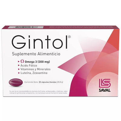 Gintol - 30 Cápsulas Blandas - Farmacias Curie