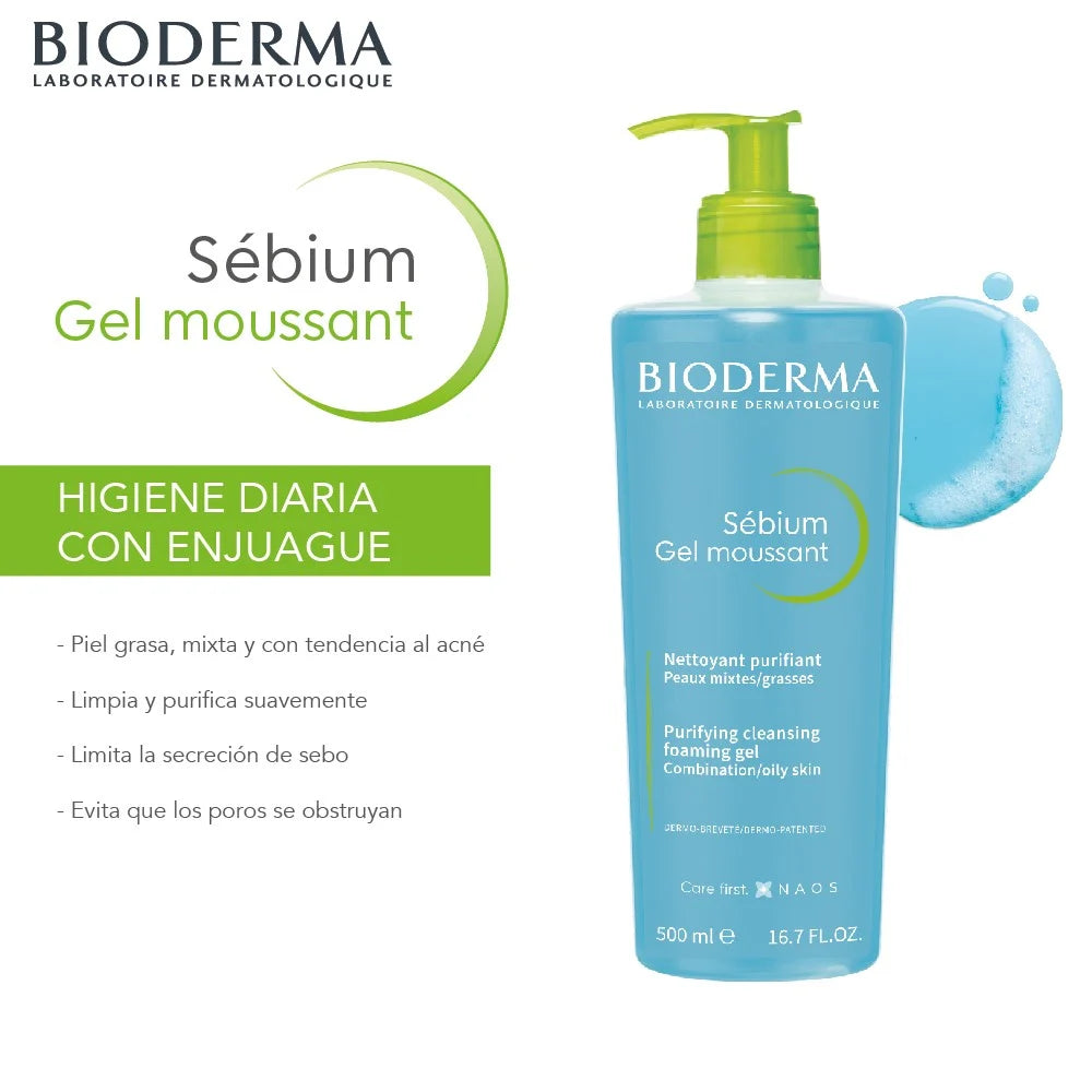 Bioderma Sebium Gel Moussant Piel Mixta-Grasa - 500 ml