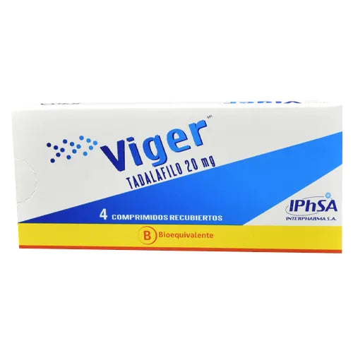 Viger 20mg - 4 Comprimidos