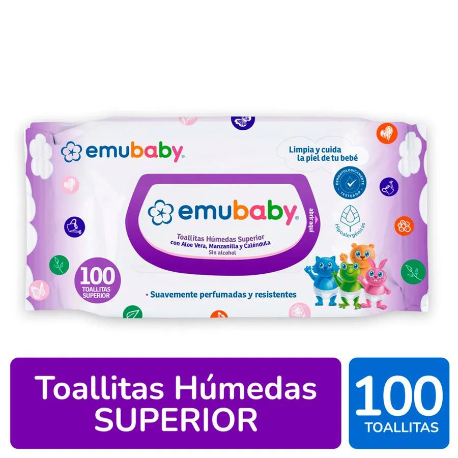 Emubaby Toallitas Húmedas Superior - 100 unidades