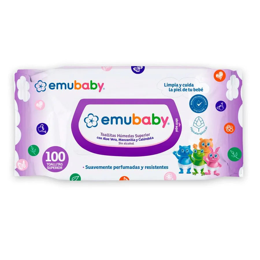 Emubaby Toallitas Húmedas Superior - 100 unidades