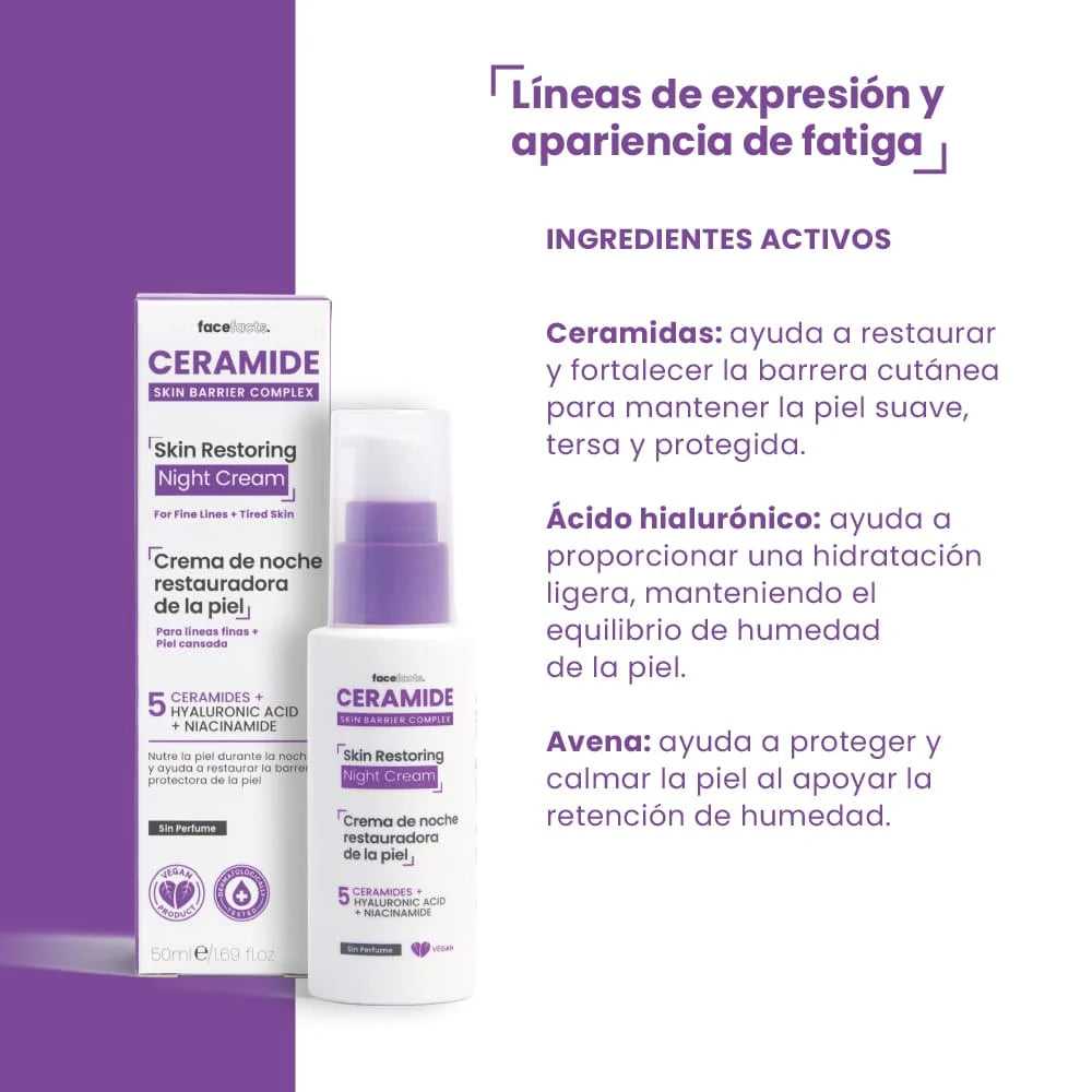 Ceramide Crema de Noche Restauradora - 50 ml
