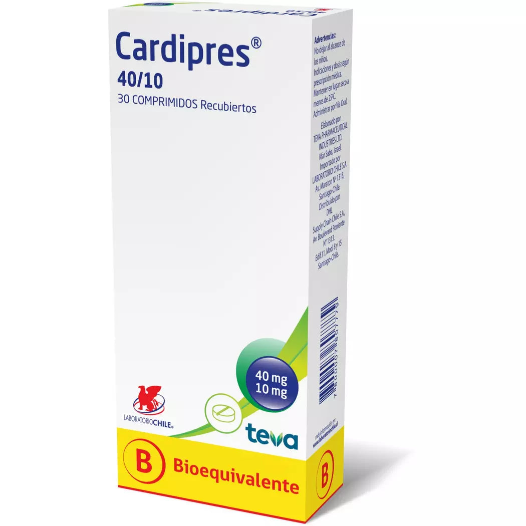 Cardipres 40/10mg - 30 Comprimidos Recubiertos – Farmacias Curie