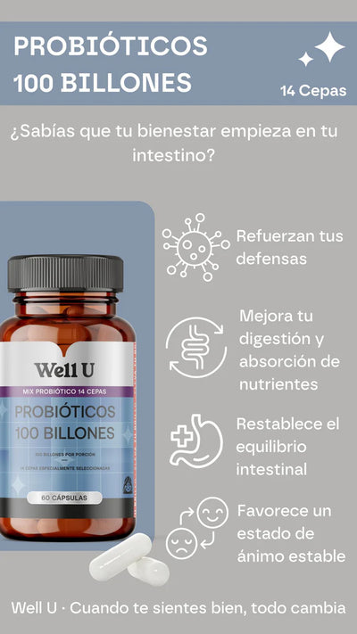 Well U Probióticos 100 Billones - 60 Cápsulas