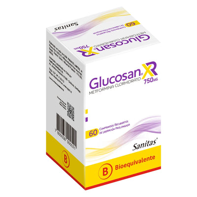Glucosan XR Comprimidos Recubiertos 750mg - 60 unidades