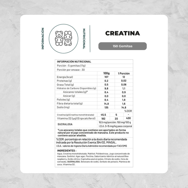 Creatina Monohidratada - 150 Gomitas