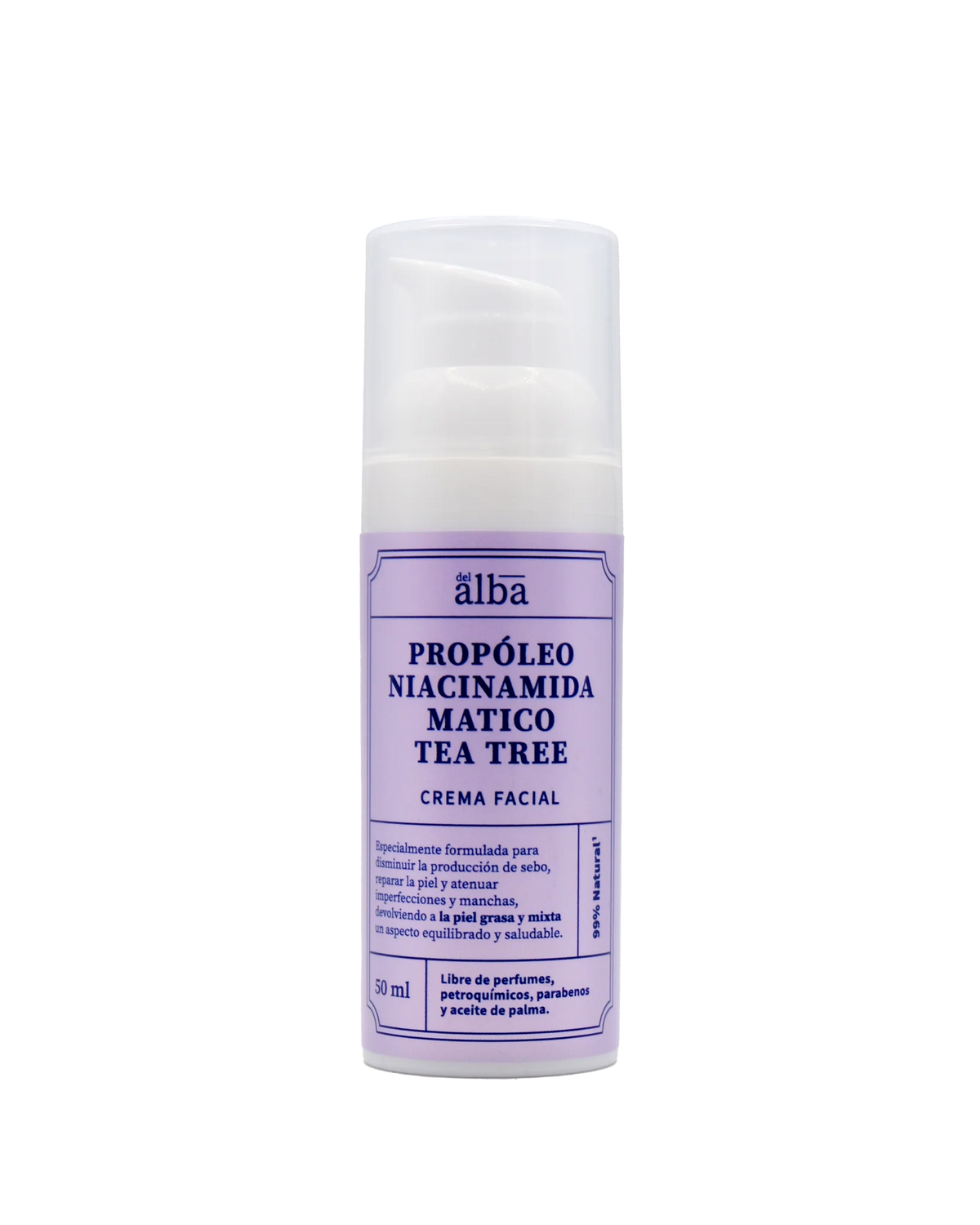 Apícola del Alba Crema Facial Propóleo, Niacinamida, Matico y Tea Tree - 50ml