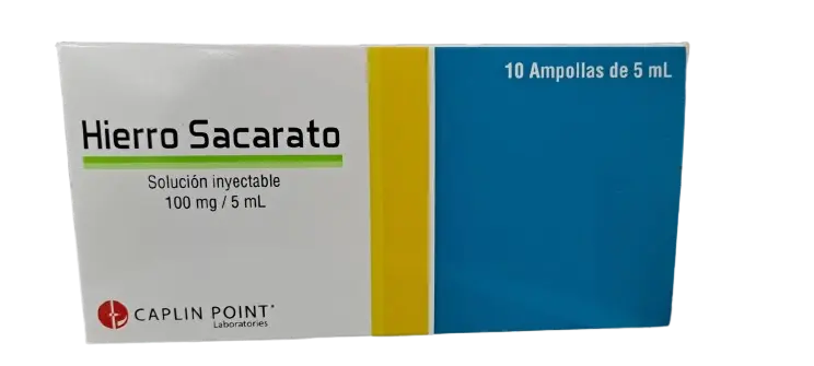 Hierro Sacarato 100mg Inyectable - 10 Ampollas