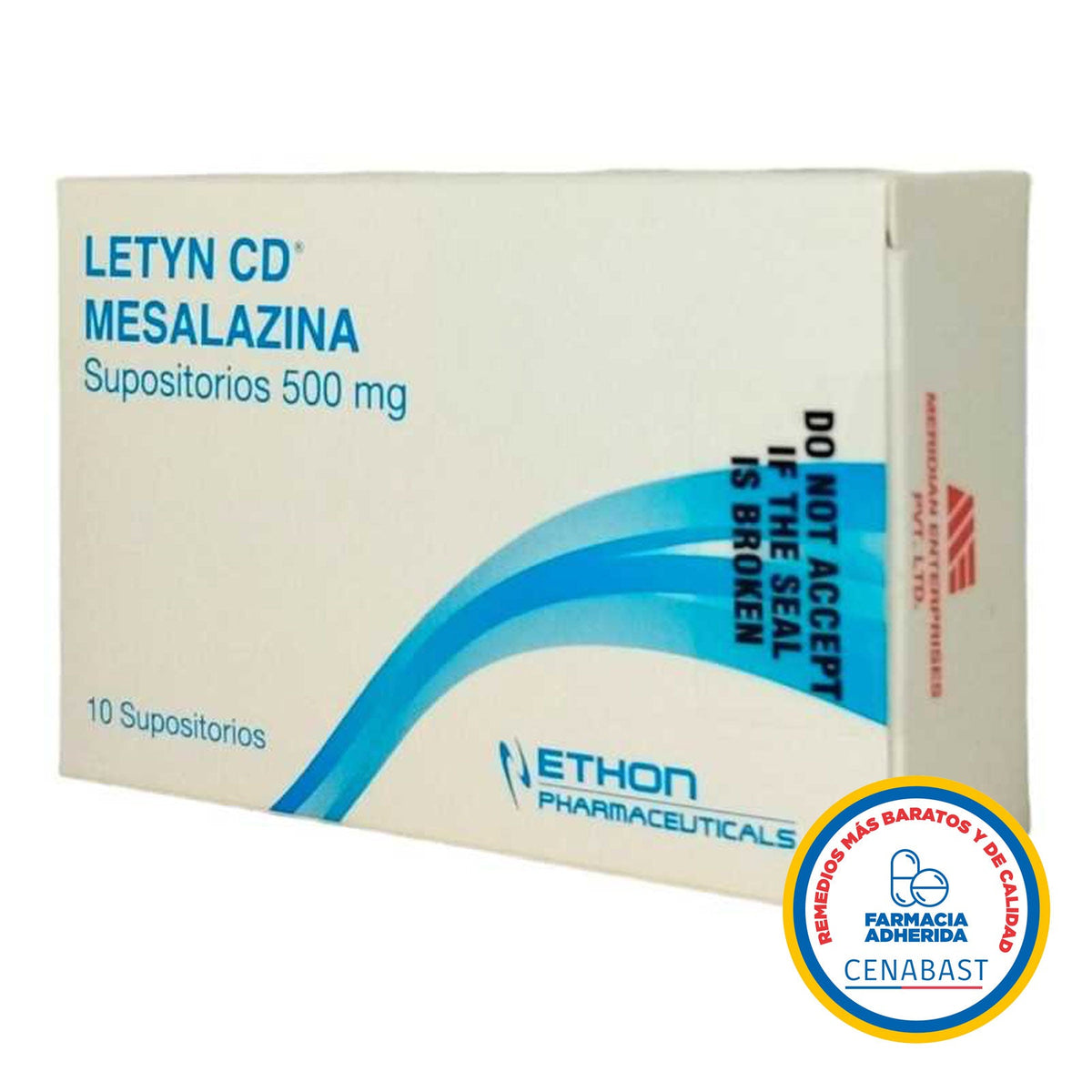 Letyn CD 500mg - 10 Supositorios - Medicamento Cenabast