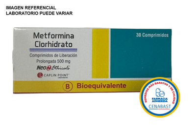 Metformina 500mg - 30 Comprimidos de Liberación Prolongada - Medicamento Cenabast